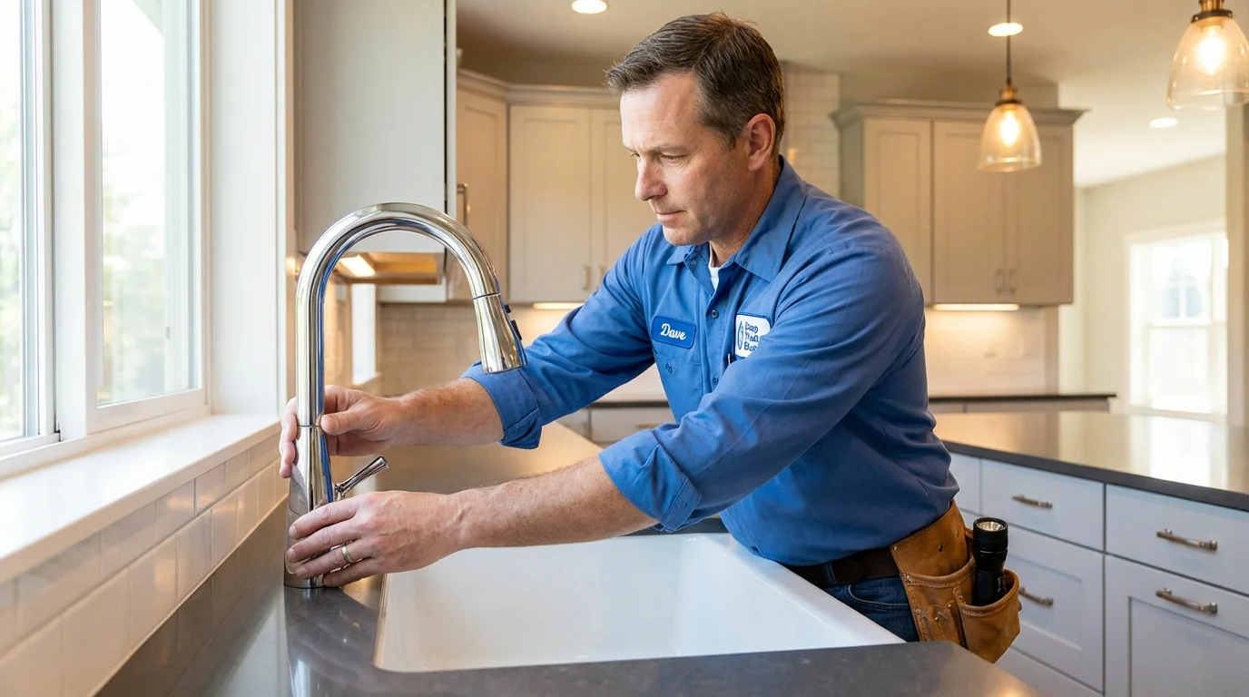 Kitchen faucet installation by Johns Plumbing LLC in East Alton